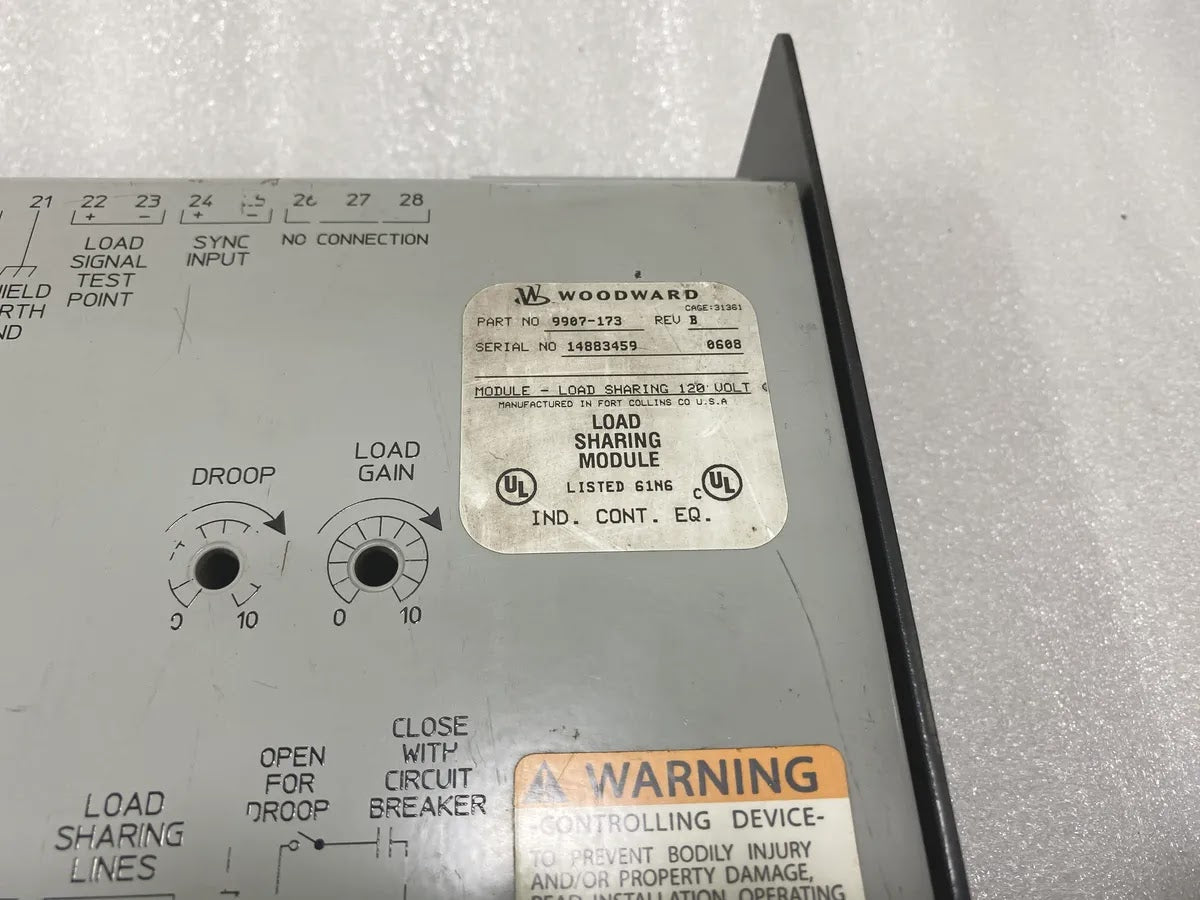 Woodward 9907-173 Load Sharing Module 128V Generator Control Rev B Pre-Owned