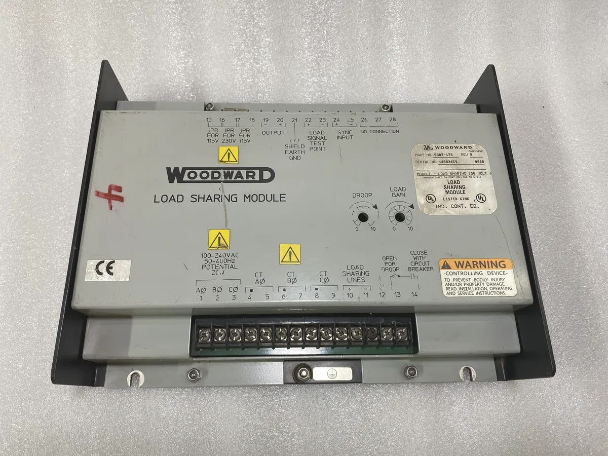 Woodward 9907-173 Load Sharing Module 128V Generator Control Rev B Pre-Owned